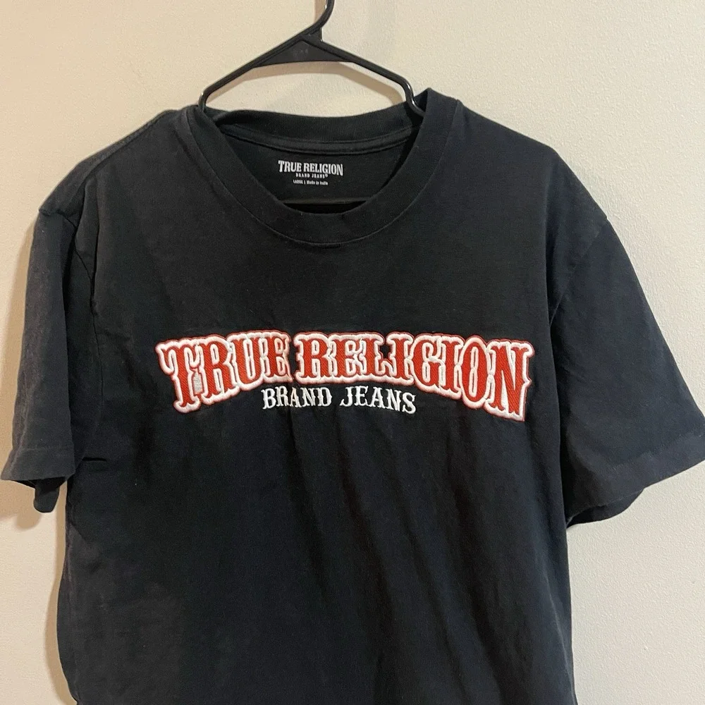 TRUE RELIGION Black‎ POP ART HORSESHOE Short Sleeve Graphic Tee shirt size Large